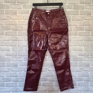 Urban Bliss Asos Red Faux Leather Pants Womens Size 8